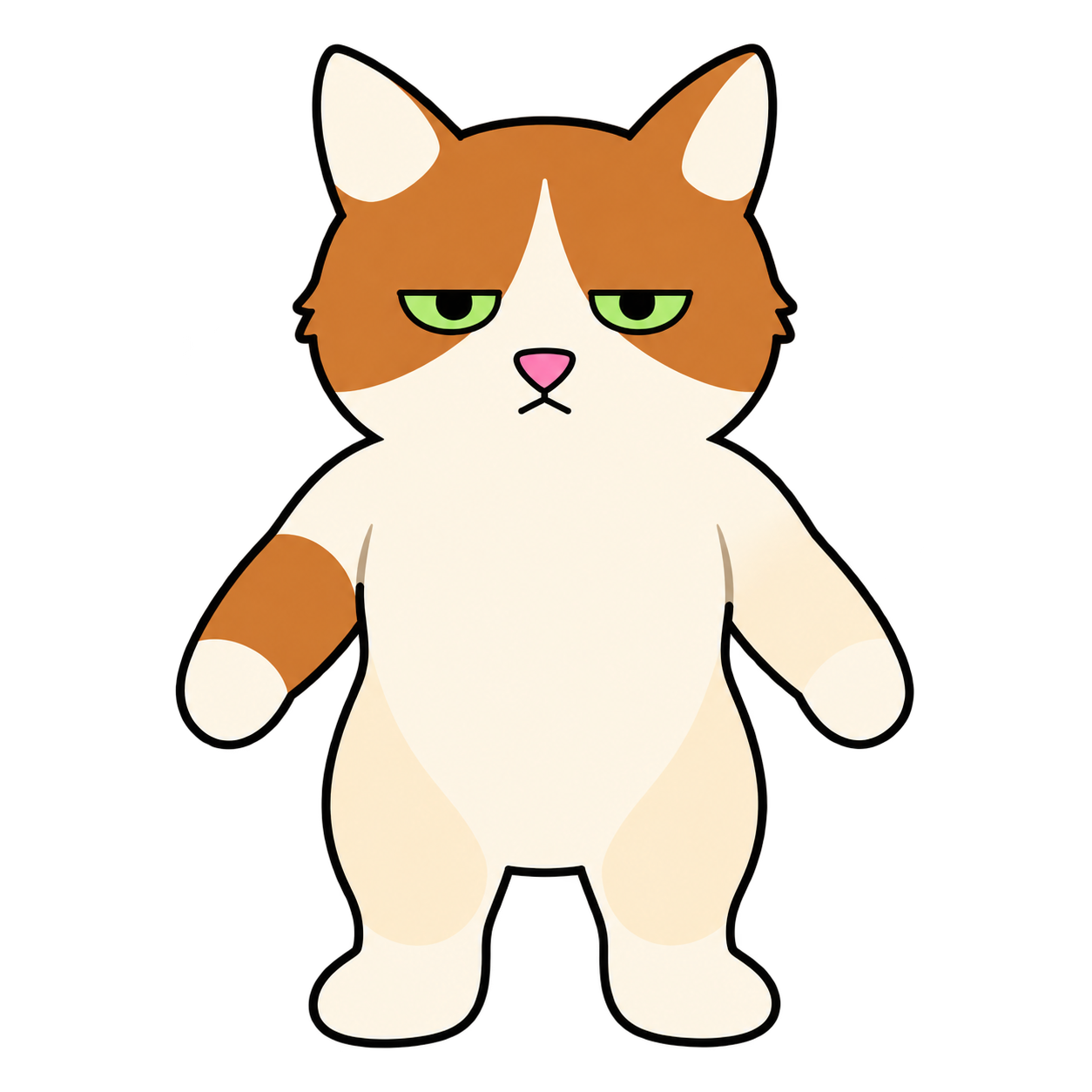 透明背景の猫キャラクター、ウメ